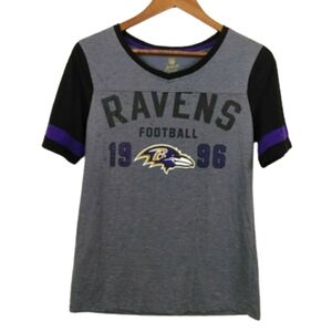 NFL Juniors Large Ladies Ravens Athlete Football Team Sports T-shirt Casual Top
